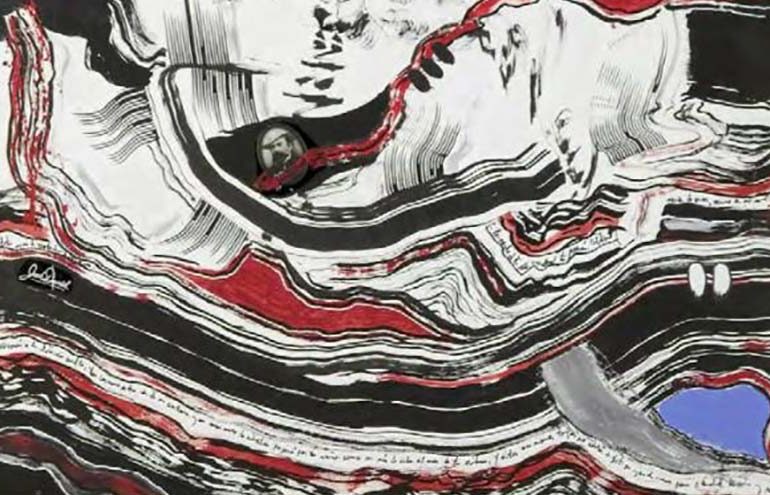 Luis Felipe Noé - Emilio Fatuzzo Acrílico sobre papel y madera